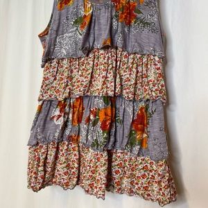 Anthropologie Ric Rac tiered floral tank top size S